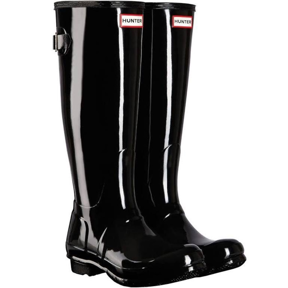 HUNTER Original Back-Adjustable High Gloss Waterproof Wellington Rain Boots